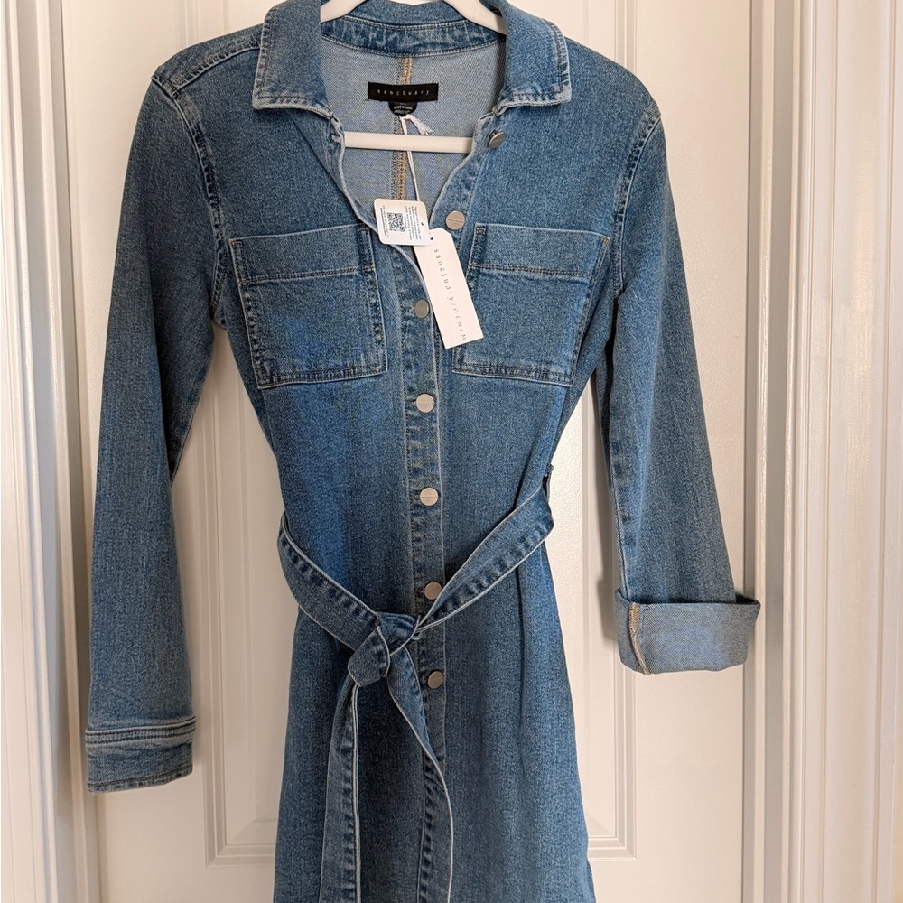 ✨ NWT Sanctuary Belted Denim Shirt Dress